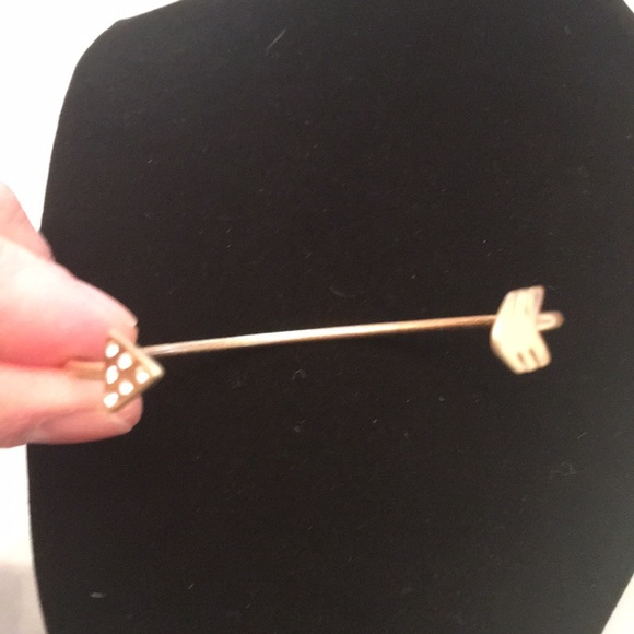 Arrow Bracelet, Gold Toned, Rhinestone - Picture 4 of 6